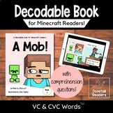 FREE Decodable Reader for Minecraft Fans - CVC Words & Com