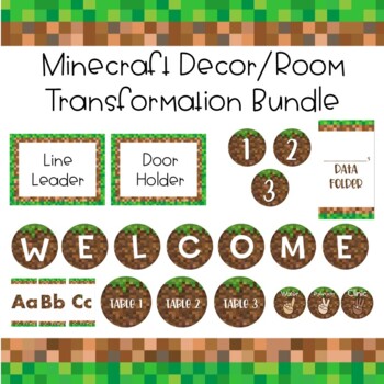 Preview of Minecraft Decor/Classroom Transformation Bundle