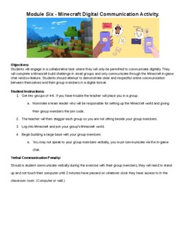 Preview of Minecraft - Digital Citizenship Observation Assessment.