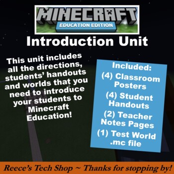 Preview of Minecraft Education Introduction Unit