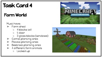 Preview of Minecraft Education Task Cards