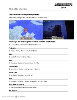 minecraft english worksheets by hkks education tpt