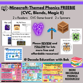 Decodable Minecraft Phonics Reading Books/Passages (CVC, B