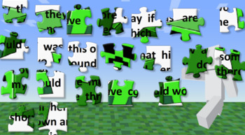 Minecraft Sight Words First 100 Fry Words for Google Slides