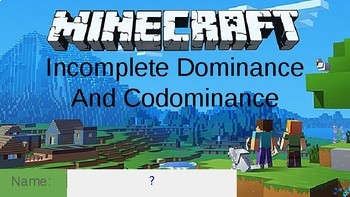 Preview of Minecraft Incomplete Dominance and Codominance