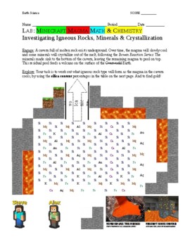 Preview of Minecraft Magma Math and Chemistry Investigation in Igneous Rock
