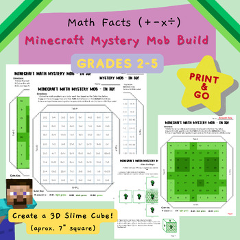 Preview of Minecraft Math Mystery Mob - in 3D!