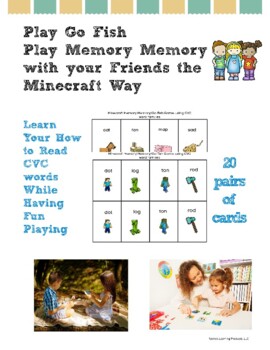 Preview of Minecraft Memory Memory/Go Fish Game