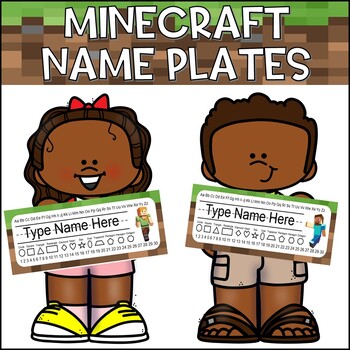 Minecraft Name Plate Teaching Resources Teachers Pay Teachers
