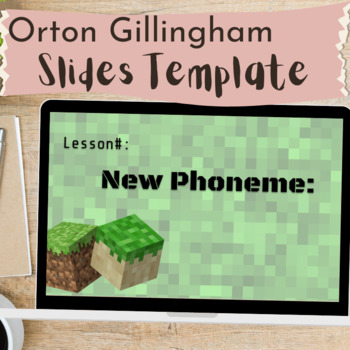 Preview of Minecraft Orton Gillingham Reading Intervention Google Slides Template