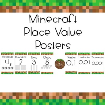 Preview of Minecraft Place Value Posters