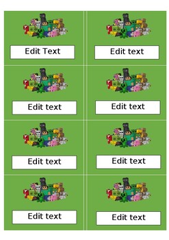 Preview of Minecraft Shipping Labels (Editable)