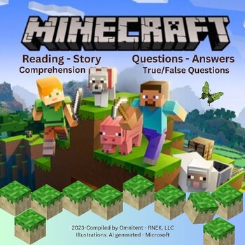 Preview of Minecraft Story w/ Quiz Articulation Reading Lesson. Reading Comprehension Fun!