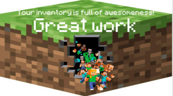 Minecraft Sight Words First 100 Fry Words for Google Slides