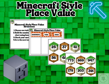 Preview of Minecraft Math Place Value Math Center Activity for Elementary