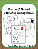 Minecraft Themed Alphabet Tracing Sheets