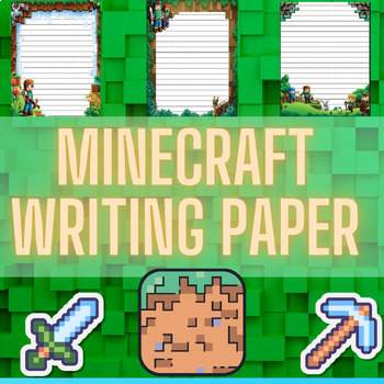 Preview of Minecraft Themed Writing and Drawing Paper