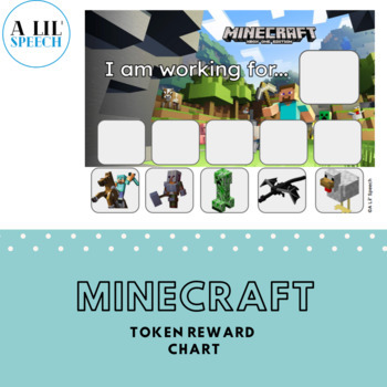 Preview of Minecraft Token Reward Board Behaviour Chart Printable