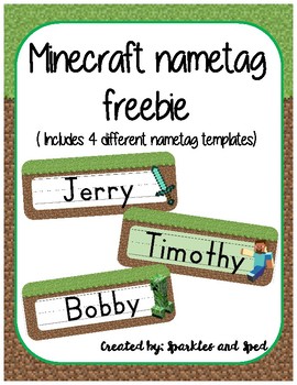 Minecraft Name Plate Teaching Resources Teachers Pay Teachers