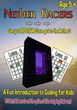 Preview of Minecraft theme Coding for Kids - Digital Literacy Coding and Programming - STEM