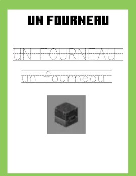 Preview of Minecraft themed printing practice upper case and lower case french fourneau