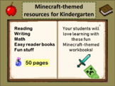 Minecraft-themed resources for Kindergarten: 58 pages of f