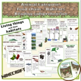 Minecrafters - Animals, food chain, habitats worksheets