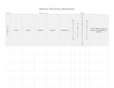 Mineral Discovery Sheet