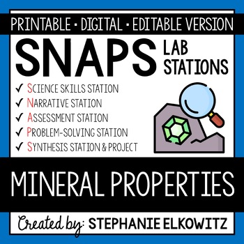 Preview of Mineral Properties Lab Stations Activity | Printable, Digital & Editable