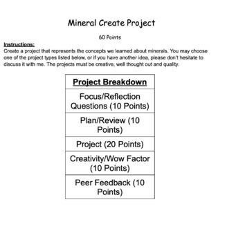 Preview of Mineral Student Choice Project