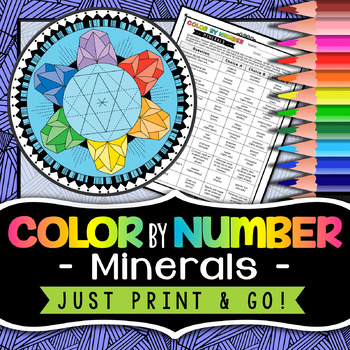 Download Minerals Color by Number - Science Color by Number by Morpho Science