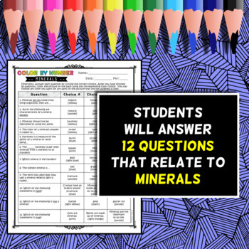 Download Minerals Color by Number - Science Color by Number by Morpho Science