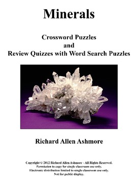 Preview of Minerals - Crossword Puzzles and Review Quizzes with Word Search Puzzles Bundle