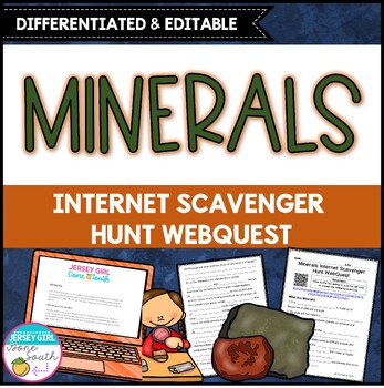 Preview of Minerals Differentiated Internet Scavenger Hunt WebQuest - Print & Digital