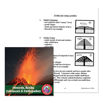 Preview of Minerals, Rocks, Volcanoes & Earthquakes: Types of Volcanoes - BONUS WORKSHEETS