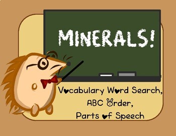 Preview of Minerals Vocabulary Study - Word Search, Adjective Comparison- Distance Learning
