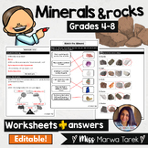 Minerals and Rocks {Grades 4-8} {Worksheets} - Ms Marwa Tarek