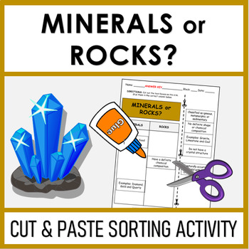 Preview of Minerals or Rocks | Cut and Paste Sorting Activity