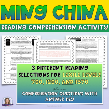 Preview of Ming China Reading Comprehension Activity - Ming Dynasty - Empires