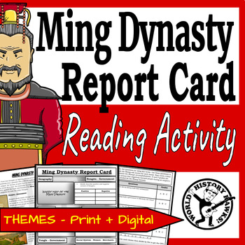 Preview of Ming Dynasty Medieval China Report Card - Reading Passages & Comprehension