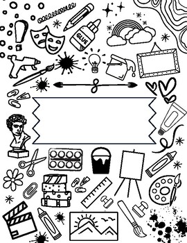 Preview of Mini ART Lesson Coloring Page | STEAM Binder Cover | Mini ART Notebook Journal