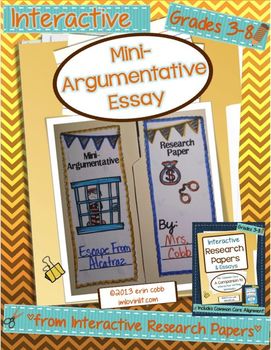 Preview of Argumentative Essay Writing: Mini-Argumentative Essay Lapbook Project