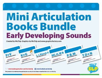 Preview of Articulation Mini Books Bundle: Early Developing Sounds