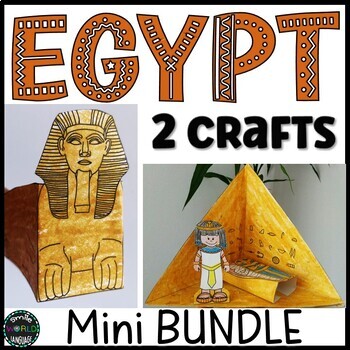 Preview of Mini BUNDLE Egypt Crafts pyramid PACK Manualidades Egipto Pirámide español