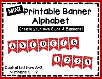 Beste Mini Banner Letters - Create your own Banners - Alphabet Set - Red XF-54