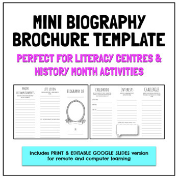 Preview of Mini Biography Brochure Template - Google Slides
