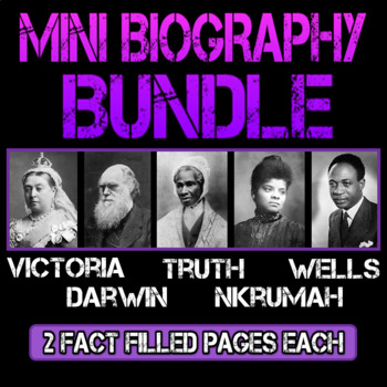 Preview of Historic Figures Mini Biographies | Reading and Activity Bundle