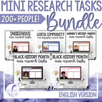 Preview of Mini Biography Research Tasks - Digital BUNDLE!