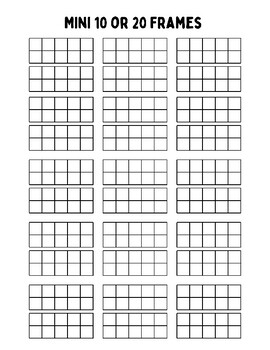 Preview of Mini- Blank- Ten Frames (10 Frames )/ Twenty Frames (20 Frames)