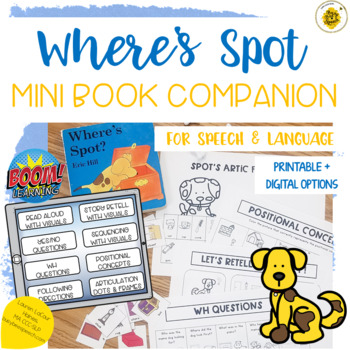 Preview of Where's Spot? Mini Book Companion For Speech Therapy DIGITAL + PRINTABLE